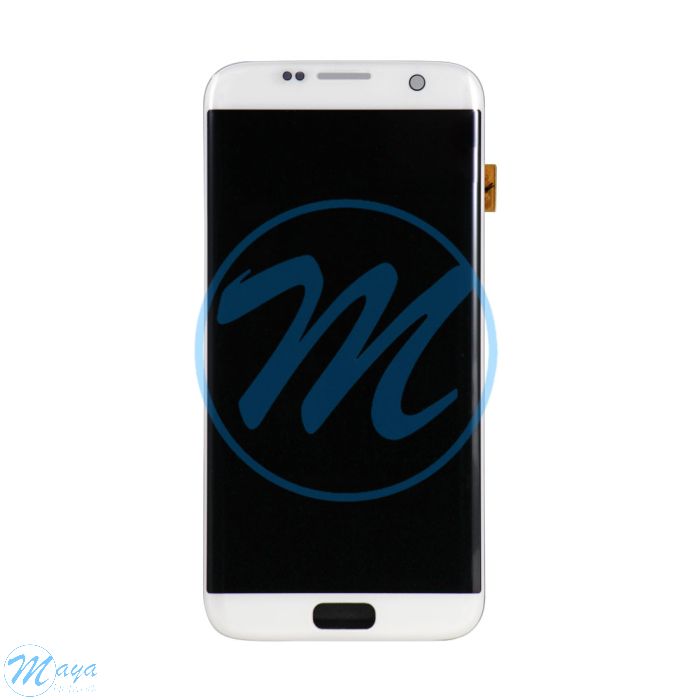 (Refurbished) Samsung S7 Edge  without Frame Replacement Part - White (NO LOGO)