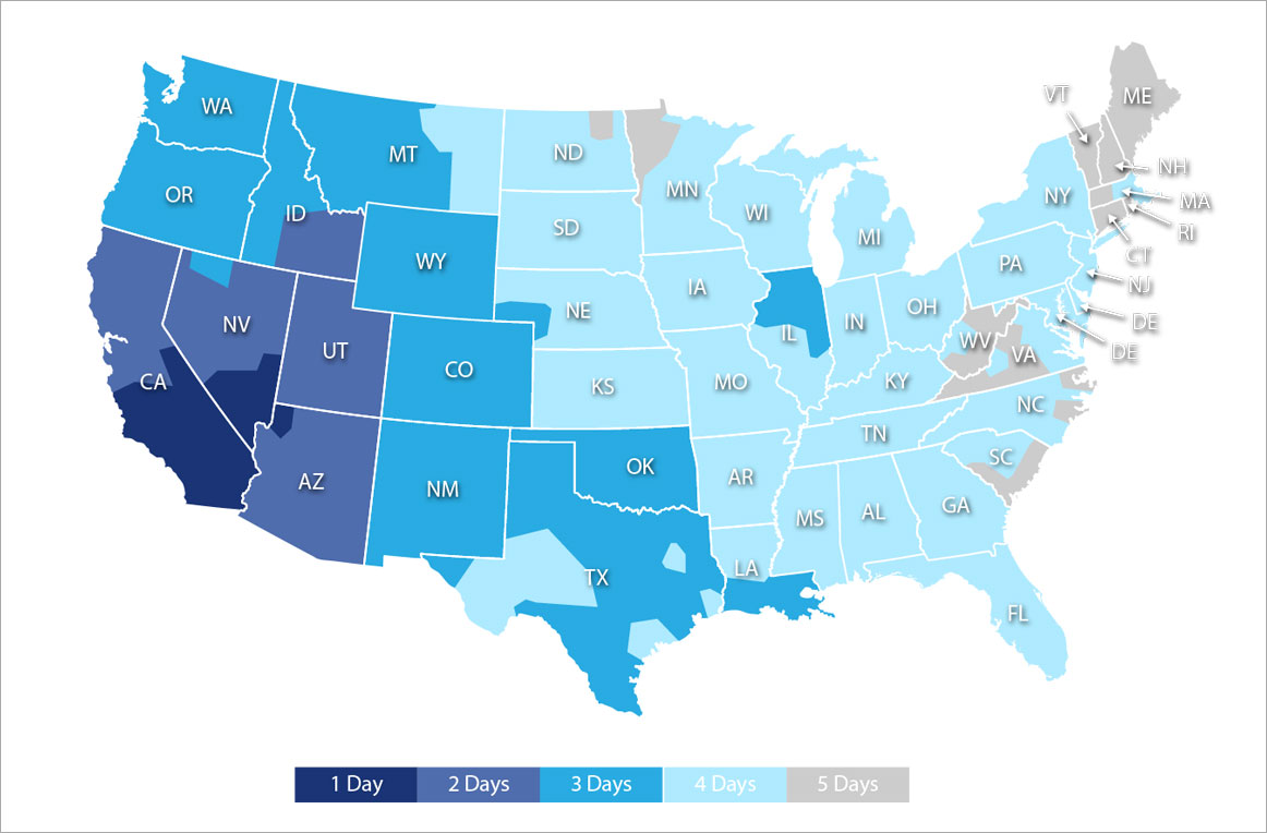 transit times map
